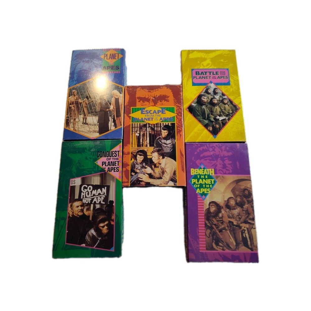Planet Of The Apes 5 VHS Movie Set (1990) CBS FOX Sci FI Action‎